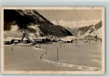 Bergün 1930 mit Rothornkette Winter