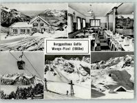 7323 Wangs - Berggasthaus Gaffia Wangs-Pizol Innenaufnahme Gastraum Seilbahn Loipe Winteraufnahmen Mehrfachaufnahme