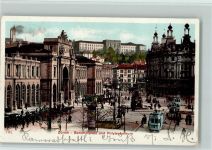 Zürich 1905 Bahnhofplatz und Polytechnikum Trambahnen