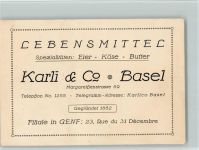 Basel Bâle Lebensmittel Karli & Co , Magrethenstraße 89 Motiv Schweiz 1918