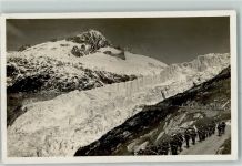 Furka - Rhonegletscher Militärgruppe bei Holztransport