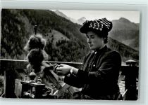 Vissoie Soussillon La jolie coiffure du Val d'Anniviers Tracht Schweiz