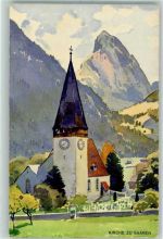 3792 Saanen Künstlerkarte Kirche