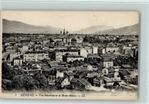 Genève Vue Générale et le Mont-Blanc