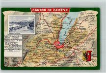Genève 1919 Canton de Geneve Karte