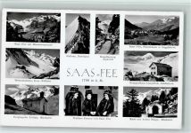 Saas-Fee Waliser Frauen in Tracht Fletschhorn