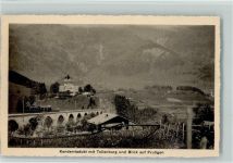 Frutigen Kanderviadukt mit Tellenburg und Blick auf Frutigen