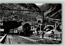 Göschenen Elektr. Zug der Gotthardbahn