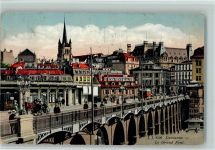 Lausanne La Grand Pont Pferdetroschke u. Tram