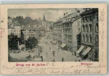 9000 St. Gallen S. Gallo 1901 - Marktgasse Leiterwagen