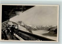 Jungfraujoch Blick von der Berghausterrasse auf Aletschlgetscher