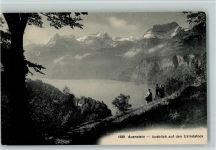 6443 Morschach - Axenstein Ausblick auf den Urirotstock Bäume