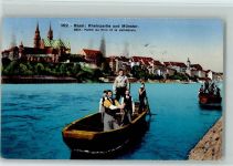 4000 Basel Bâle 1929 - Rheinpartie und Münster Waidling und Wasserfahrer