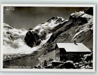 Piz Bernina Bovalhütte mit Piz Bernina