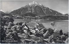 1957 Gunten, Kanton Bern, Schweiz, Hotel Bellevue, Niesen,Photoglob Wehrli AG AKU2