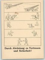 Durch Abrüstung zu Vertrauen u. Sicherheit - Karikatur - Jugendgemeinschaft "Nie wieder Krieg" Militär Schweiz