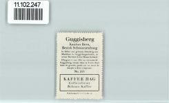 3158 Guggisberg - Vignette Wappen Kaffee Hag ca 1920-1940