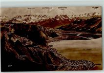 1870 Monthey - Genfersee Walliseralpen Vogelschau