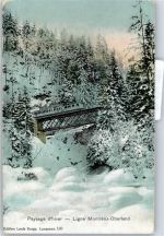 1820 Montreux Winterlithographie Bergbahn