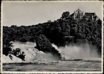 um 1930/40 - Schaffhausen, Rheinfall mit Schloß Laufen. Schweiz,Photoglob-Wehrli & Vouga & Co. AKU1