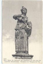 um 1910 - Statue der Gründerin des Inselspitals auf dem nach ihr benannten Seilerbrunnen, Kanton Bern, Schweiz,Ed. Phot. Franco-Suisse AKU1