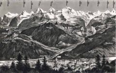 um 1940 - Interlaken, Kanton Bern, Schweiz, Übersichtskarte,Photoglob Wehrli AG AKU2