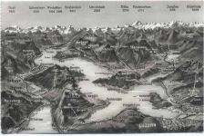 um 1940 - Landkarte, Weggis, Meggen, Stans, Buochs, Brunnen,Wehrli AG AKU1