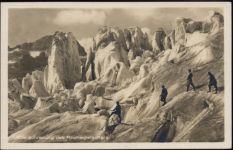 1928 - Bergsteiger, Überschreitung des Rhonegletschers, Schweiz,K. Götz AKU2