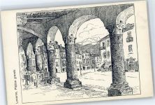 6600 Locarno - Piazza grande, Künstler-Karte AKU1