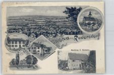 4118 Rodersdorf - Kirche Schule Gasthaus Geschäft Brunner Geschäft E. Hermann