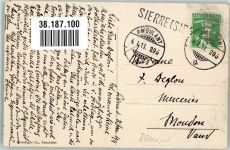 3960 Sierre 1911 Foto AK Prostst. Kirche Schloss Chateau Mercier Bahnpost Zug 206