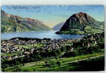 6900 Lugano 1914 - Blick mit Col Monte San Salvatore Lago di Lugano
