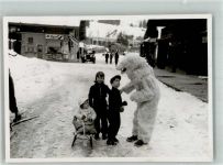 4000 Basel Bâle 1943 Gebrauchsspuren Winter Eisbär Kinder Schlitten Auto Geschäft Ort lt. Stempel
