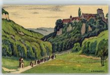 4115 Mariastein Künstlerkarte Wallfahrt sign. E. Schlatter