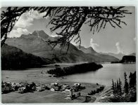 7515 Sils/Segl Baselgia - Blick mit Silsersee Chaste Piz della Margna