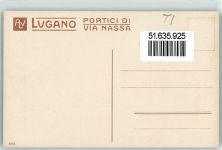 6900 Lugano Lithographie / Künstlerkarte Portici di Via Nassa