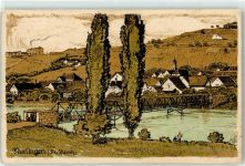 8247 Flurlingen 1922 Künstlerkarte Brückeneinweihung sign. Fäs