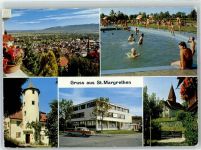 9430 St. Margrethen SG - Schwimmbad Schlössli Bergsteig Rathaus Altes Kirchli Blick gegen Bregenz