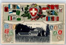 2012 Auvernier - Prägekarte 1911 schweizer Wappenle chateau
