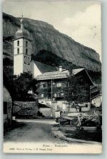 Flims 1916 Foto AK Kirche Dorfpartie