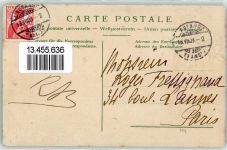 1000 Ouchy 1909 Prägedruck Wappen Gams Lithographie