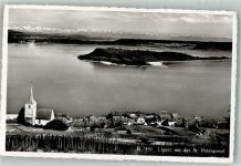 2514 Ligerz Gléresse Foto AK St. Petersinsel Kirche