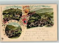 6110 Wolhusen 1898 BOAKC Lithographie Kirche Wiggern Markt Gebrauchsspuren, bitte Scan genau beachten!