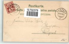 6110 Wolhusen 1898 BOAKC Lithographie Kirche Wiggern Markt Gebrauchsspuren, bitte Scan genau beachten!