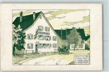 8450 Andelfingen Künstlerkarte Gasthof Zum Hirschen Klein-Andelfingen sign Herm Fischer