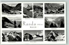 3928 Randa Foto AK Kirche Breithorn Weisshorn