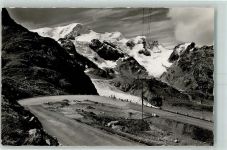 3952 Susten 1948 - Sustenstrasse der Gletscherrank untenher Passhöhe Steingletscher und Steinlimmigletscher Gwächtenhorn und Tierberge