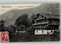 6386 Wolfenschiessen 1911 Foto AK Bauernhaus Buochserhorn Briefmarke Bildseite