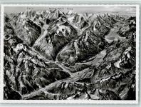 Palü - Vogelschaukarte Ober-Engadin und Bernina-Gruppe