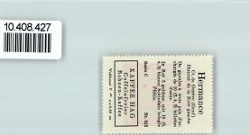 1248 Hermance - Vignette Wappen Kaffee Hag ca 1920-1940